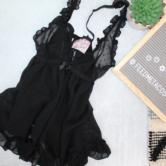 Victoria's Secret Other - Victoria's Secret Black Babydoll Slip Chemise